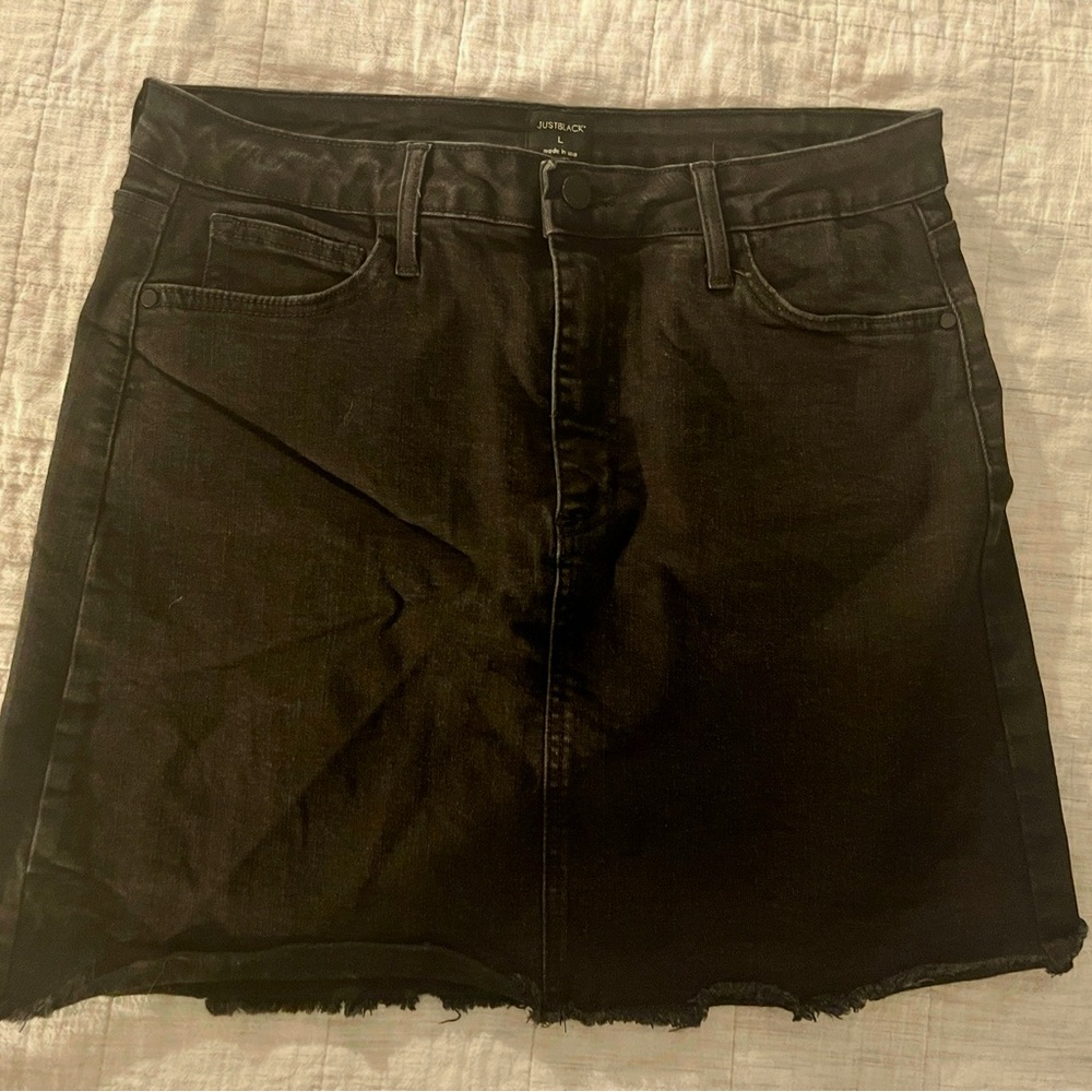 Just Black Denim Mini Skirt